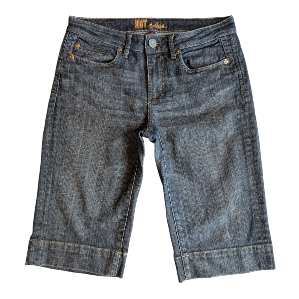 KUT from the Kloth Denim Bermuda Jean Shorts | Size 6 | Embroidered Jorts
